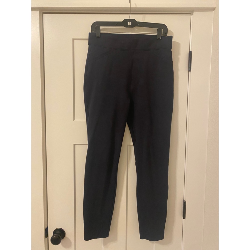 Spanx The Perfect Pant Slim Straight Navy Black Ponte Trousers 20251T Large Tall